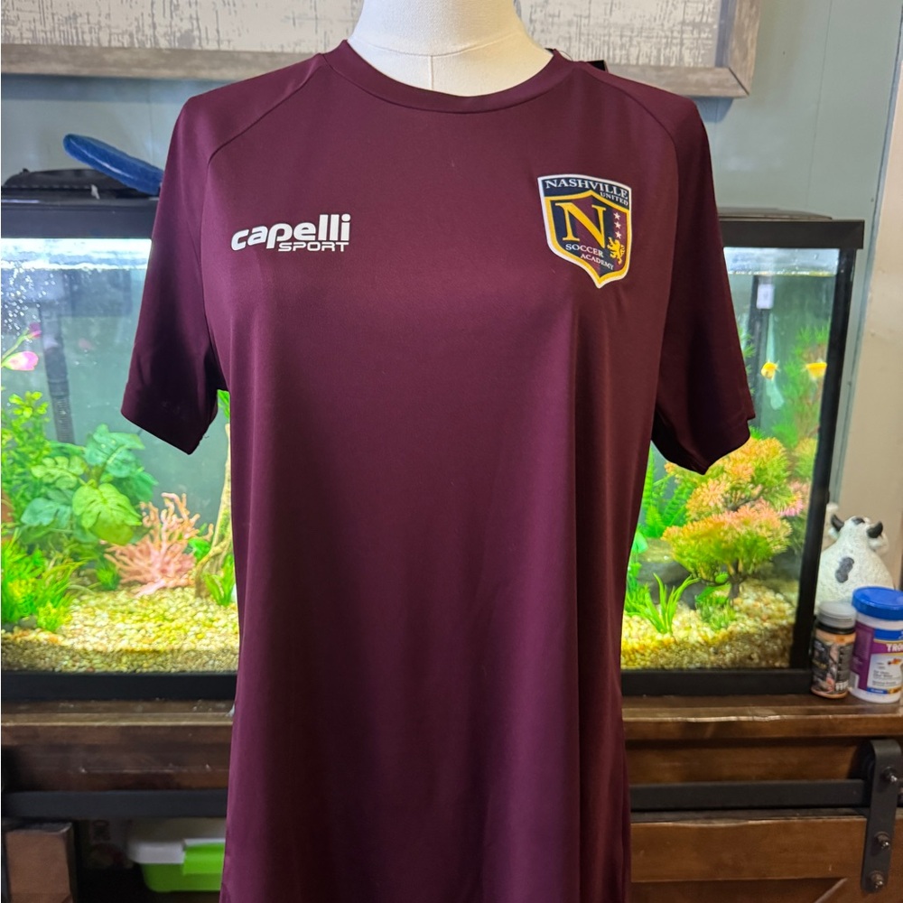 Capelli Sport Maroon Nashville Women’s Soccer Jersey NWT Large